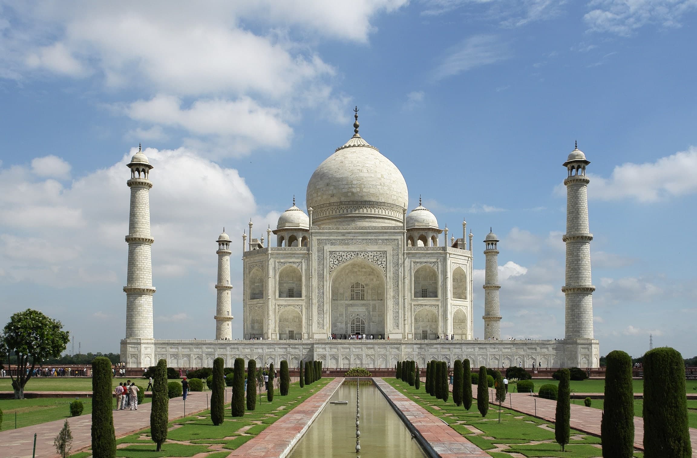 The white marble Taj Mahal in Agra